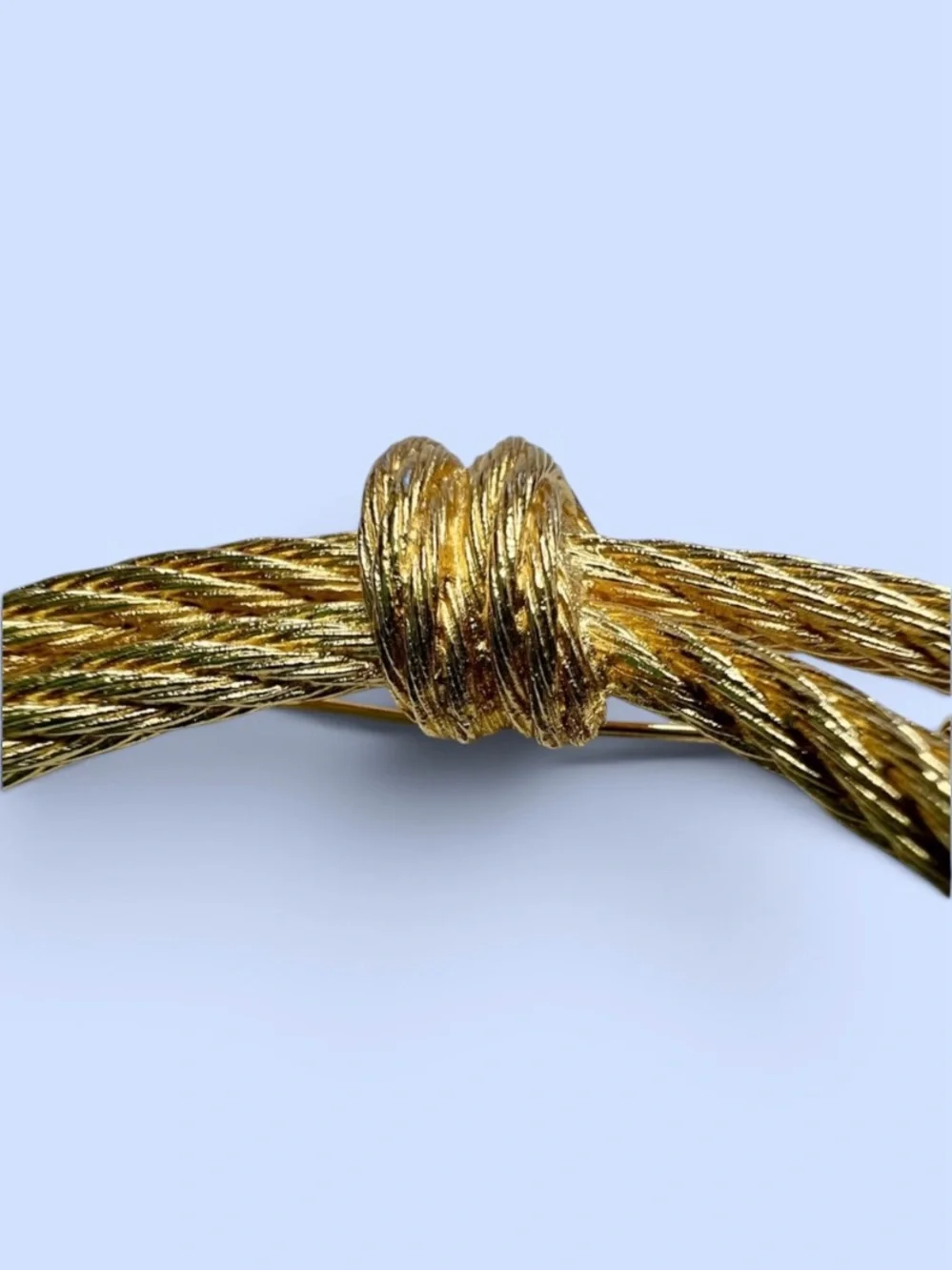 Vintage Christian‎ Dior Gold Tone Twisted Rope Bow Knot Brooch Signed Chr Dior